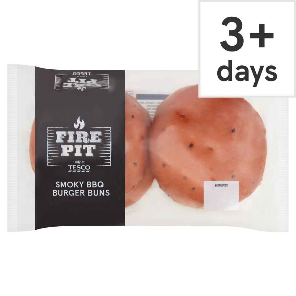 Tesco Finest 2 Smokey Bbq Flavour Burger Buns Tesco Groceries
