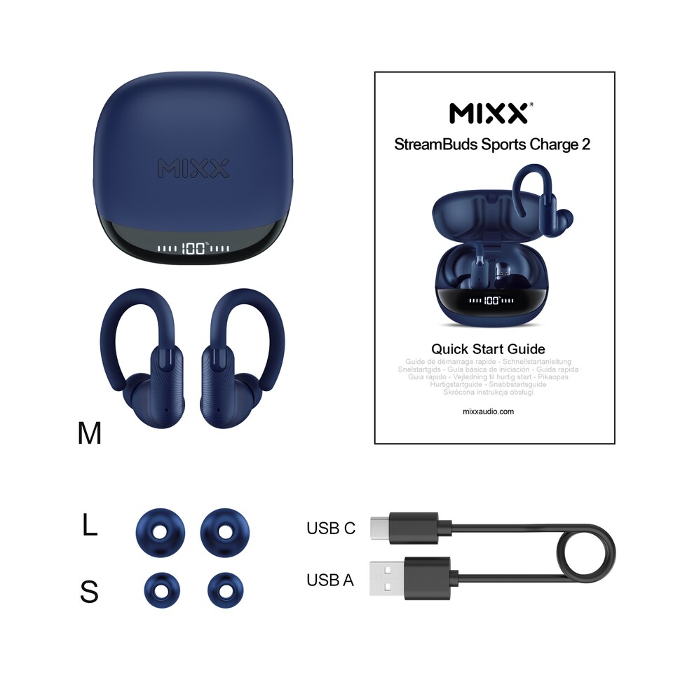 image 1 of Mixx Streambuds Sports True Wireless Earphones Blue