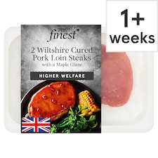 Tesco Finest 2 Wiltshire Cured Pork Loin Steak with Canadian Maple Glaze 400g