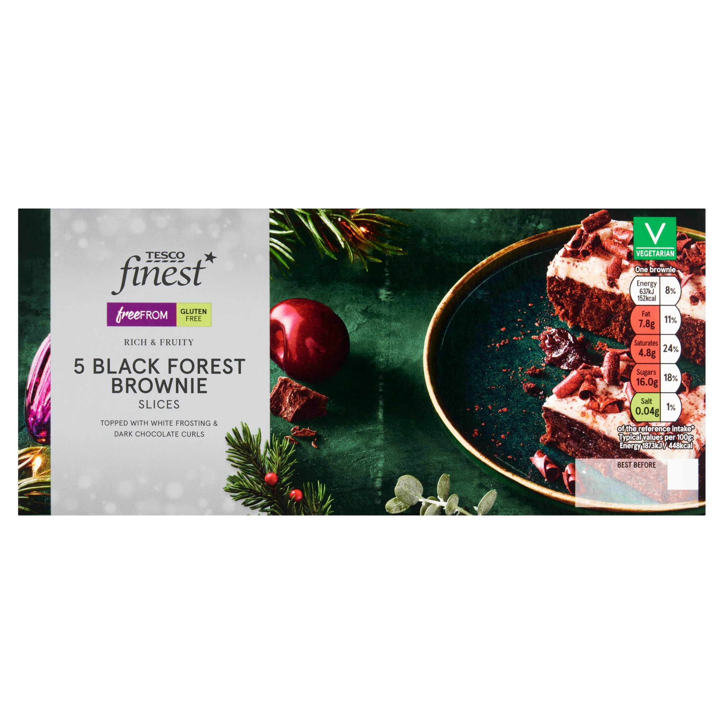 Tesco Free From Finest5 Black Forest Brownie 170g
