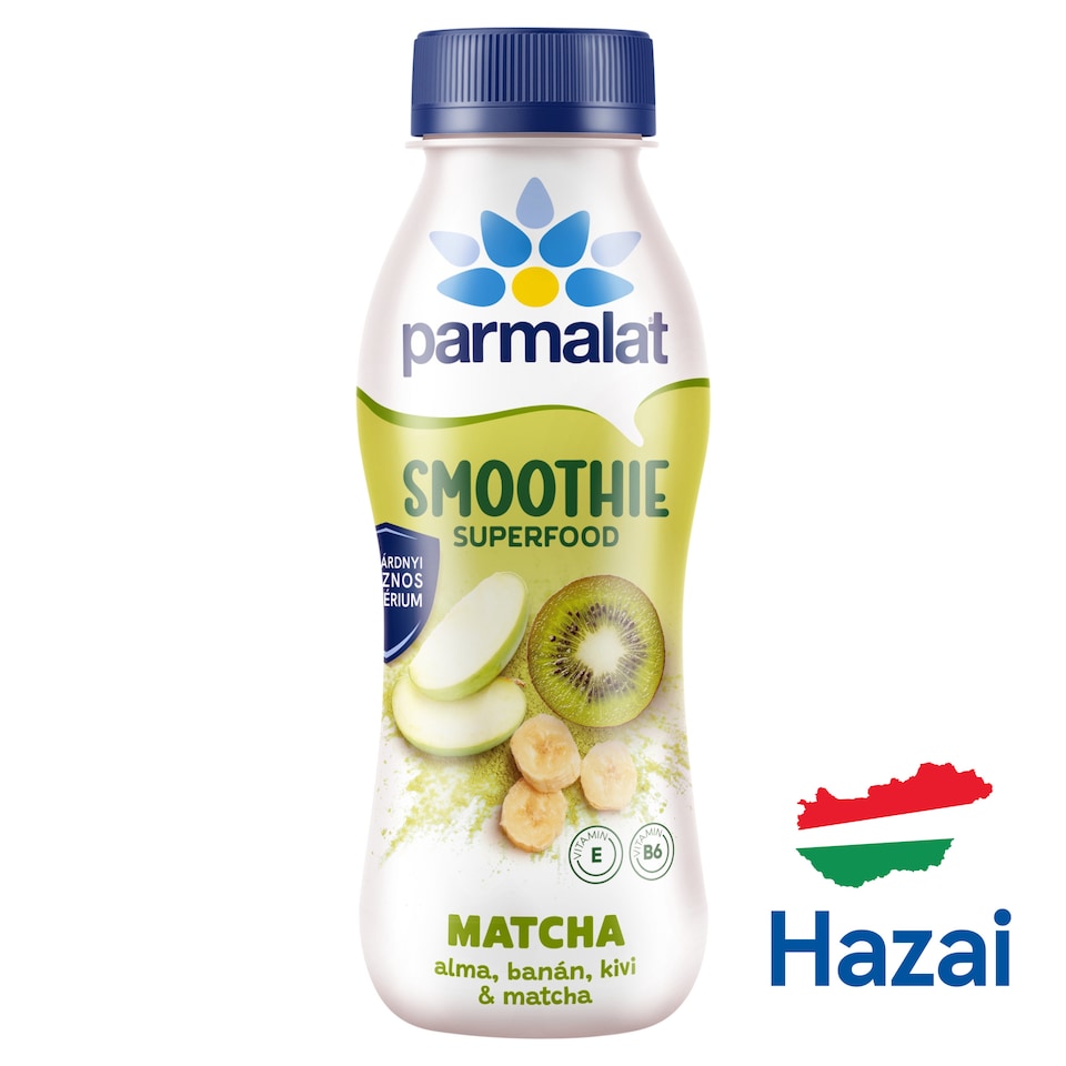 image 1 of Parmalat Smoothie Apple, Banana, Kiwi Low-Fat Sour Milk Product with Matcha Tea 330 g