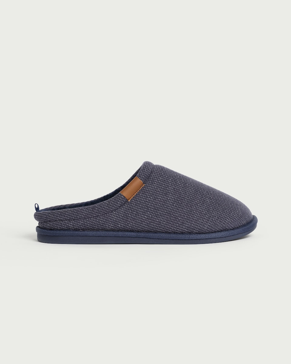 image 1 of F&F Herringbone Mule Slippers in Navy
