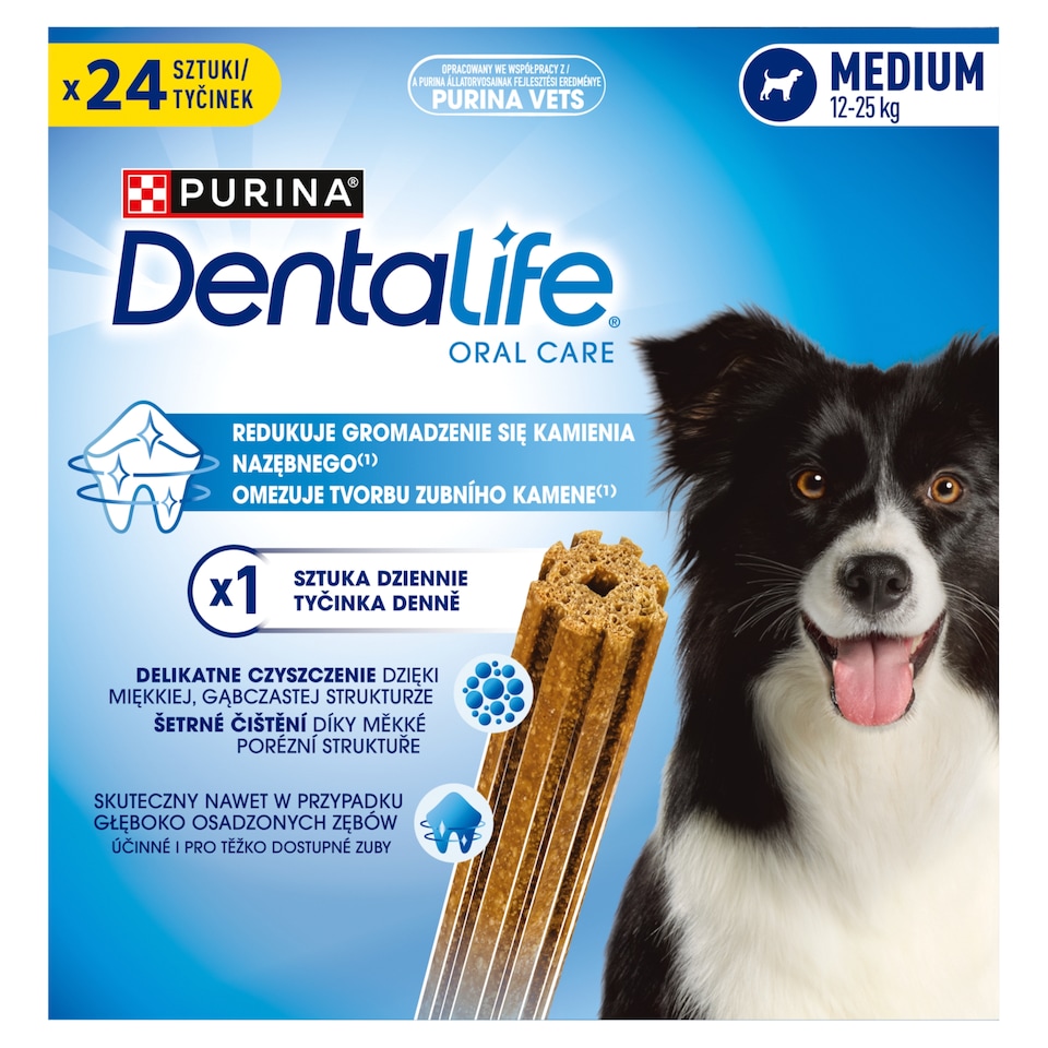 image 1 of Purina Dentalife Oral Care Medium 12-25 kg Supplementary Food for Adult Dogs 8 x 69 g (552 g)