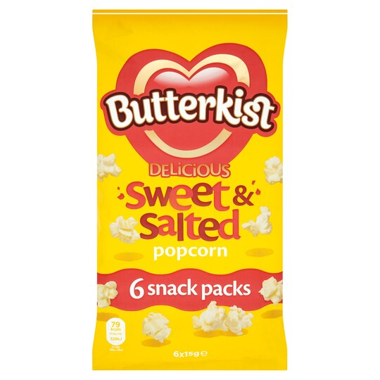 Butterkist Sweet & Salted M/Pack 6x15g Tesco Groceries