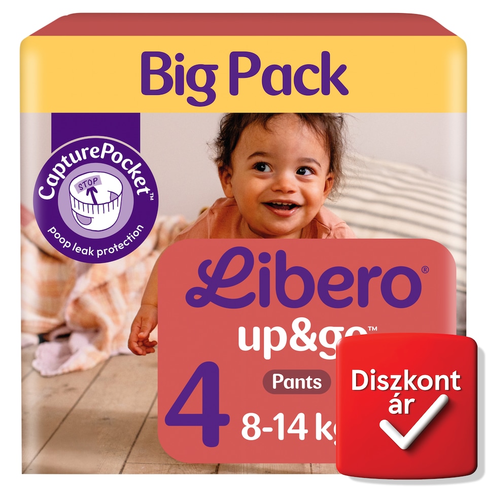 Libero Up&Go Big Pack bugyipelenka, méret: 4, 8-14 kg, 42 db  1. kép