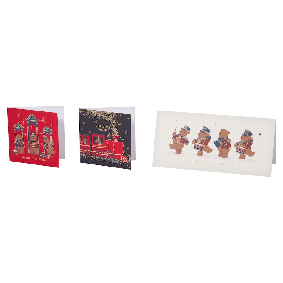 Tesco Teddy Nutcracker Christmas Cards 20 Pack