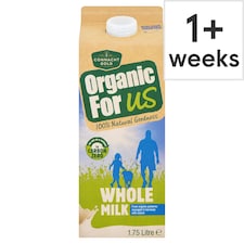 Organic For Us Organic Whole Milk 1.75 Litre