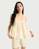 image 1 of F&F Pure Cotton Lace Trim Pyjama Set in Cream