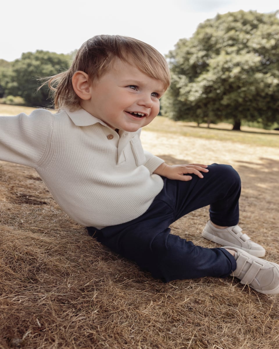 image 1 of F&F x Samantha Faiers Knitted Polo Jumper in Cream