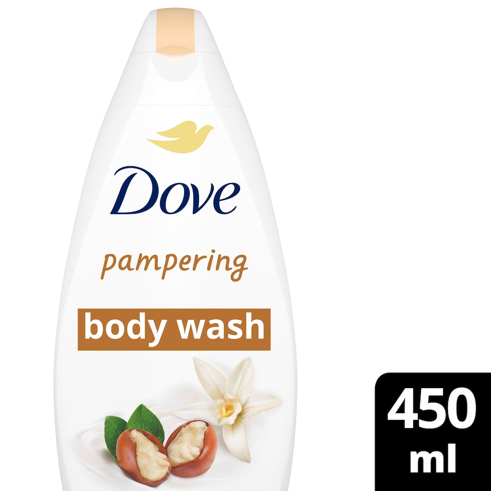 image 1 of Dove Shea Butter & Vanilla Body Wash Shower Gel 450ml
