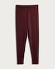image 4 of F&F Medium Warmth Faux Fur Lined Leggings in Burgundy