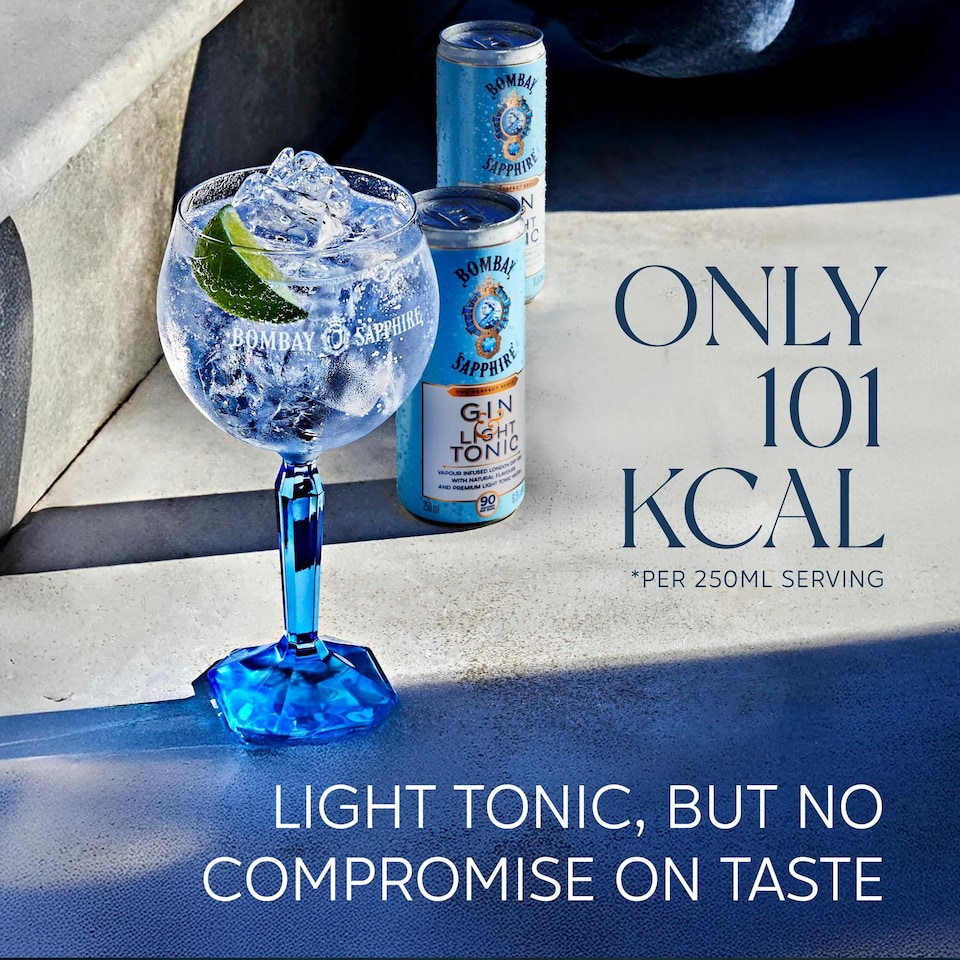 image 1 of Bombay Sapphire Gin & Light Tonic Ready To Drink 250ml