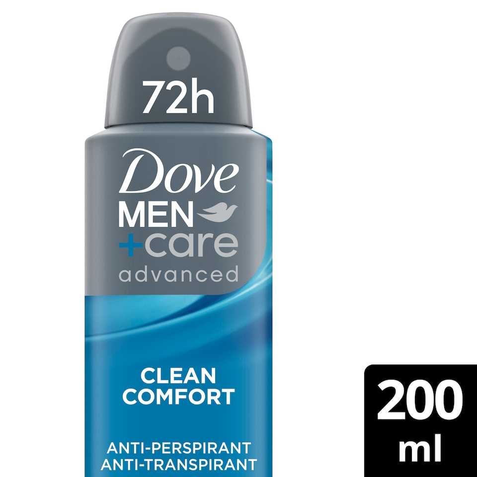 image 1 of Dove Men+Care Clean Comfort 72h Advanced Care Antiperspirant Deodorant 200ml