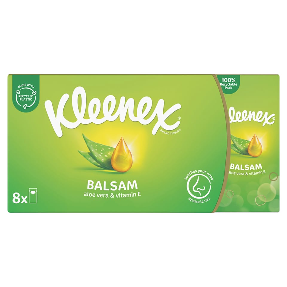 Kleenex Balsam papírové kapesníky 4 vrstvy 8 x 9 ks