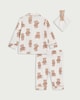image 2 of F&F Baby 3-Piece Pure Cotton Teddy Pyjama Set in White