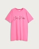 image 4 of F&F Pure Cotton Santa Baby Foil Slogan Nightdress in Pink