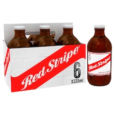 Red Stripe Jamaican Lager Beer Bottle 6x330ml