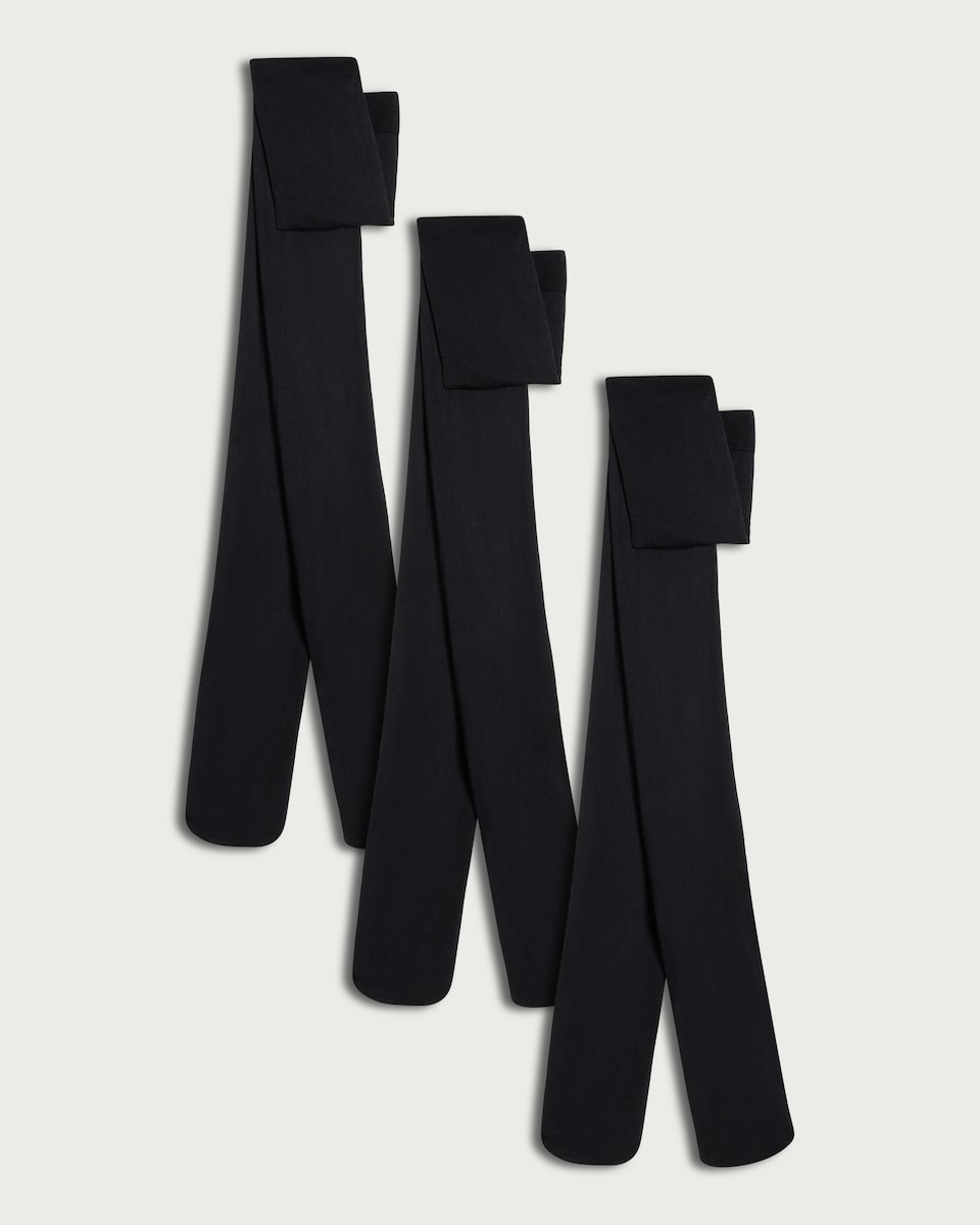 F&F 3-Pack 60 Denier Opaque Tights in Black