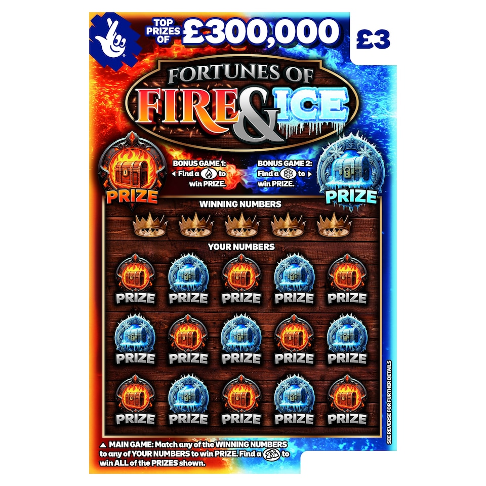 FORTUNES OF FIRE AND ICE SCRATCHCARD