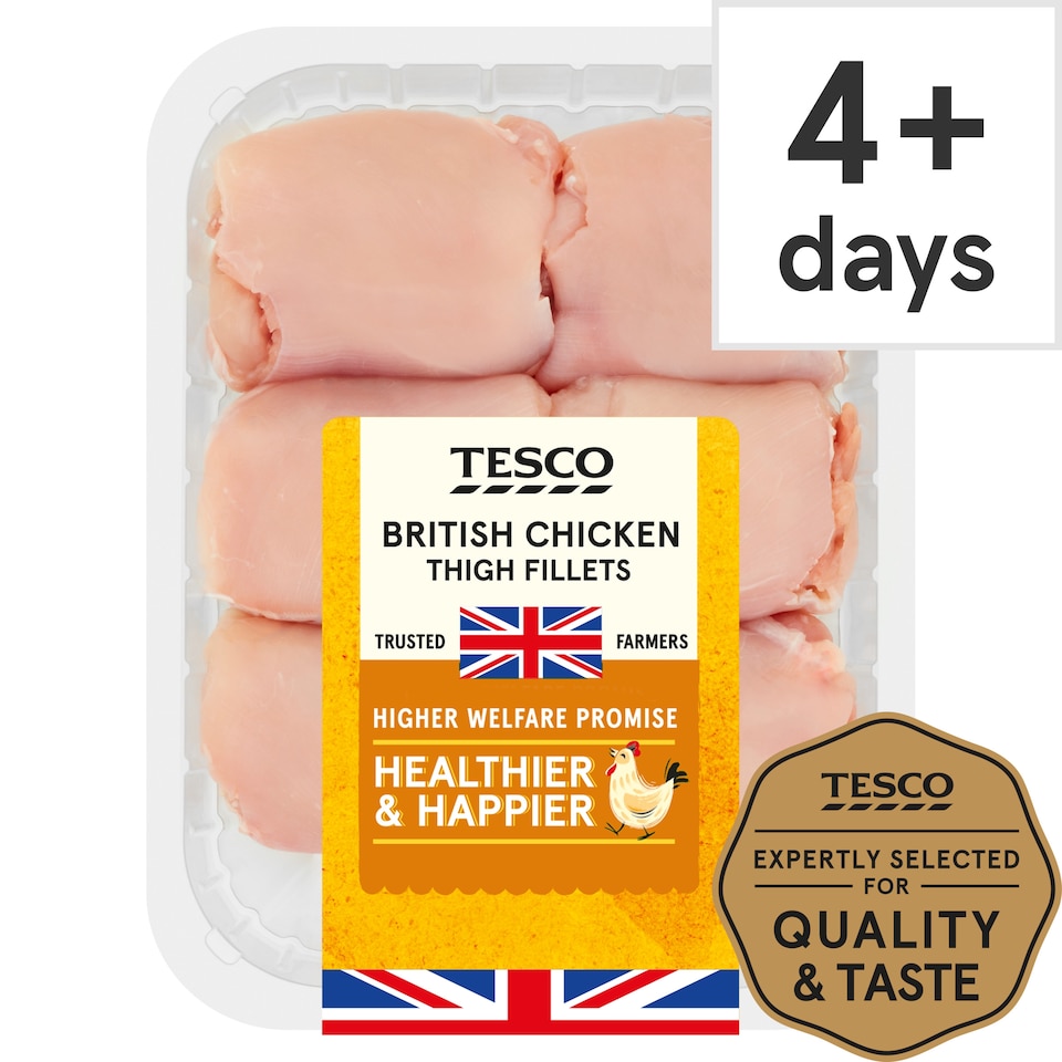 Tesco British Chicken Thigh Fillets 600G