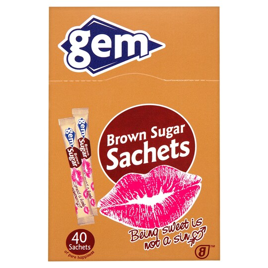 Gempackbrown Sugar Stick 40 Sachets Tesco Groceries