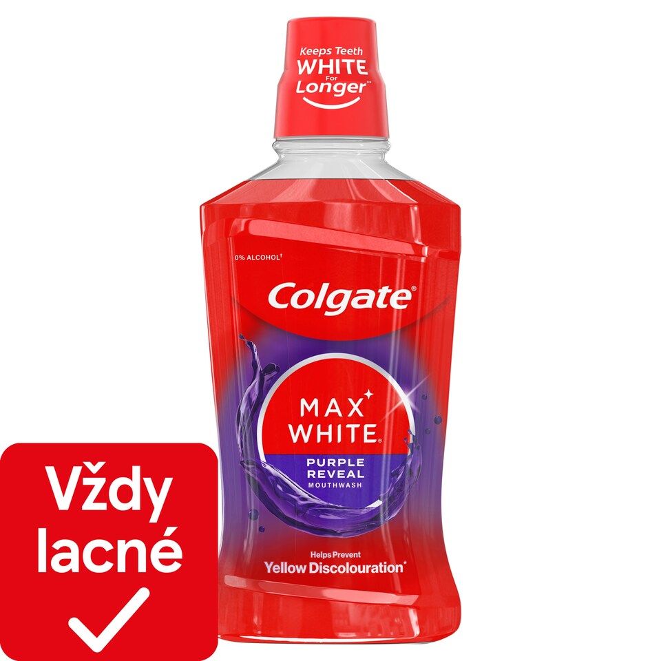 obrázok 1 z Colgate Max White Purple Reveal ústna voda bez alkoholu 500 ml