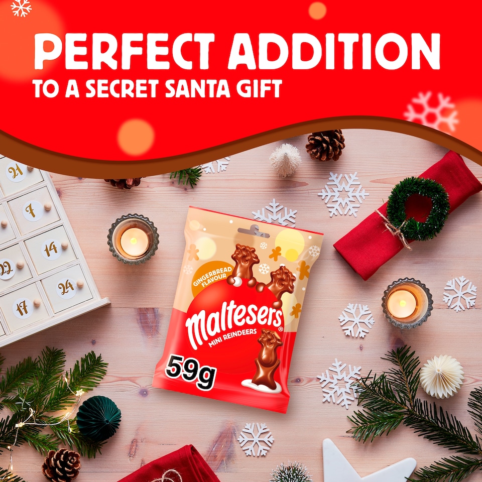 image 1 of Maltesers Milk Chocolate Gingerbread Mini Reindeers 59g
