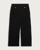 image 4 of F&F Cotton Rich Boucle Textured Wide Leg Trousers in Black