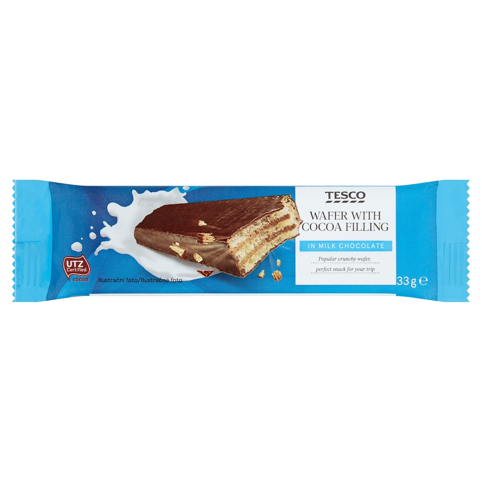 Tesco Wafer with Cocoa Filling in Milk Chocolate 33 g