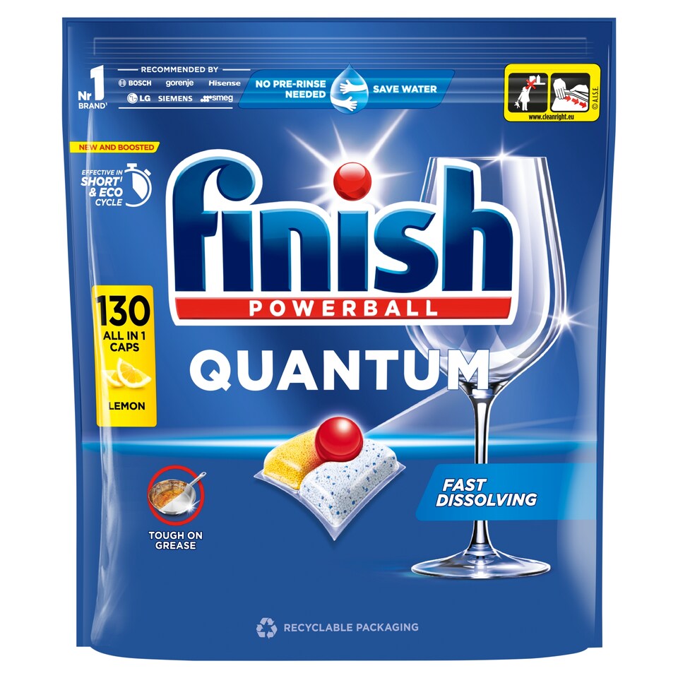 Obrázek 1 pro produkt Finish Quantum kapsle do myčky nádobí - Lemon 130 ks