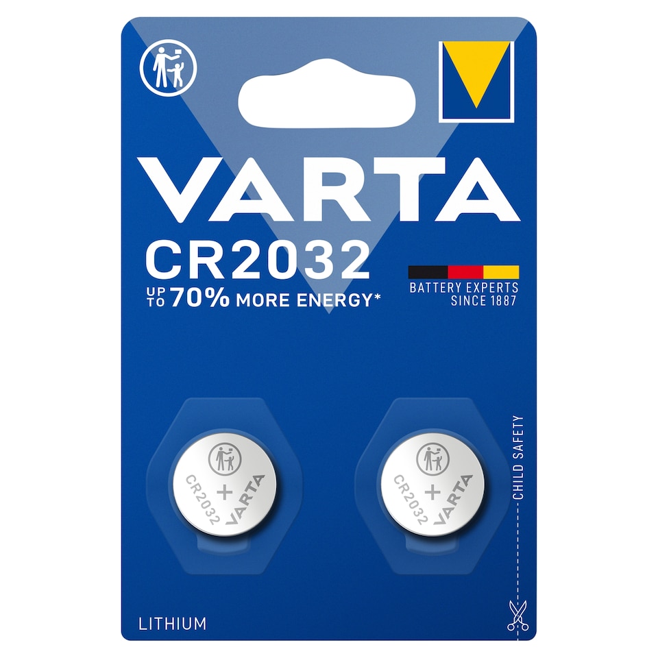image 1 of VARTA CR2032 Lithium Batteries 2 pcs