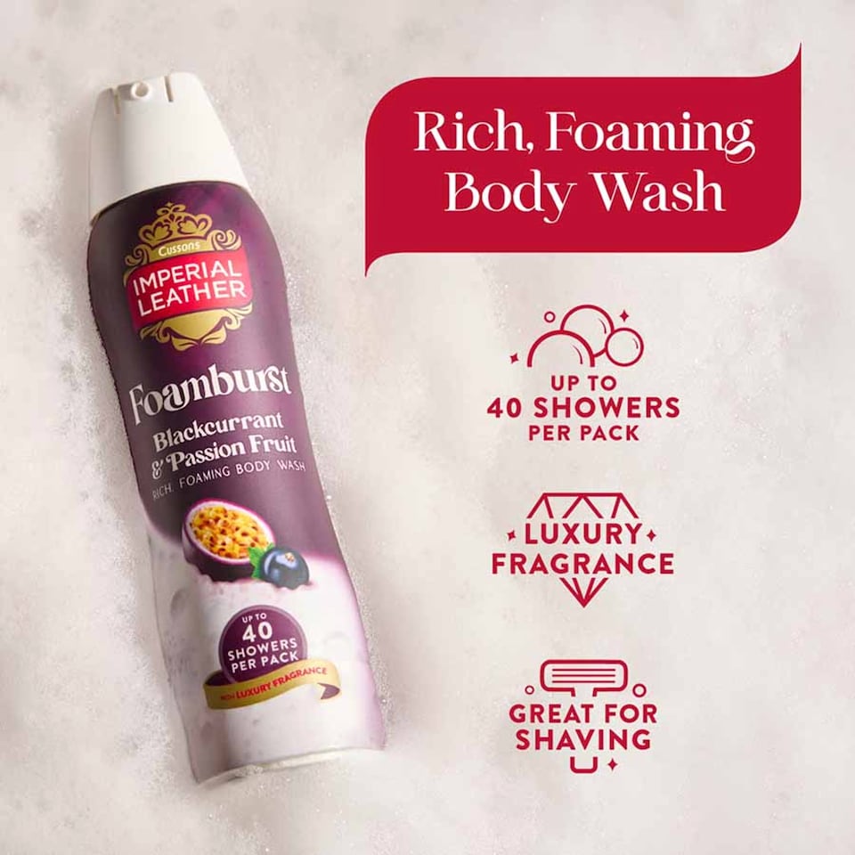 image 1 of Imperial Leather Blackcurrant and Passionfruit Foamburst 200ml