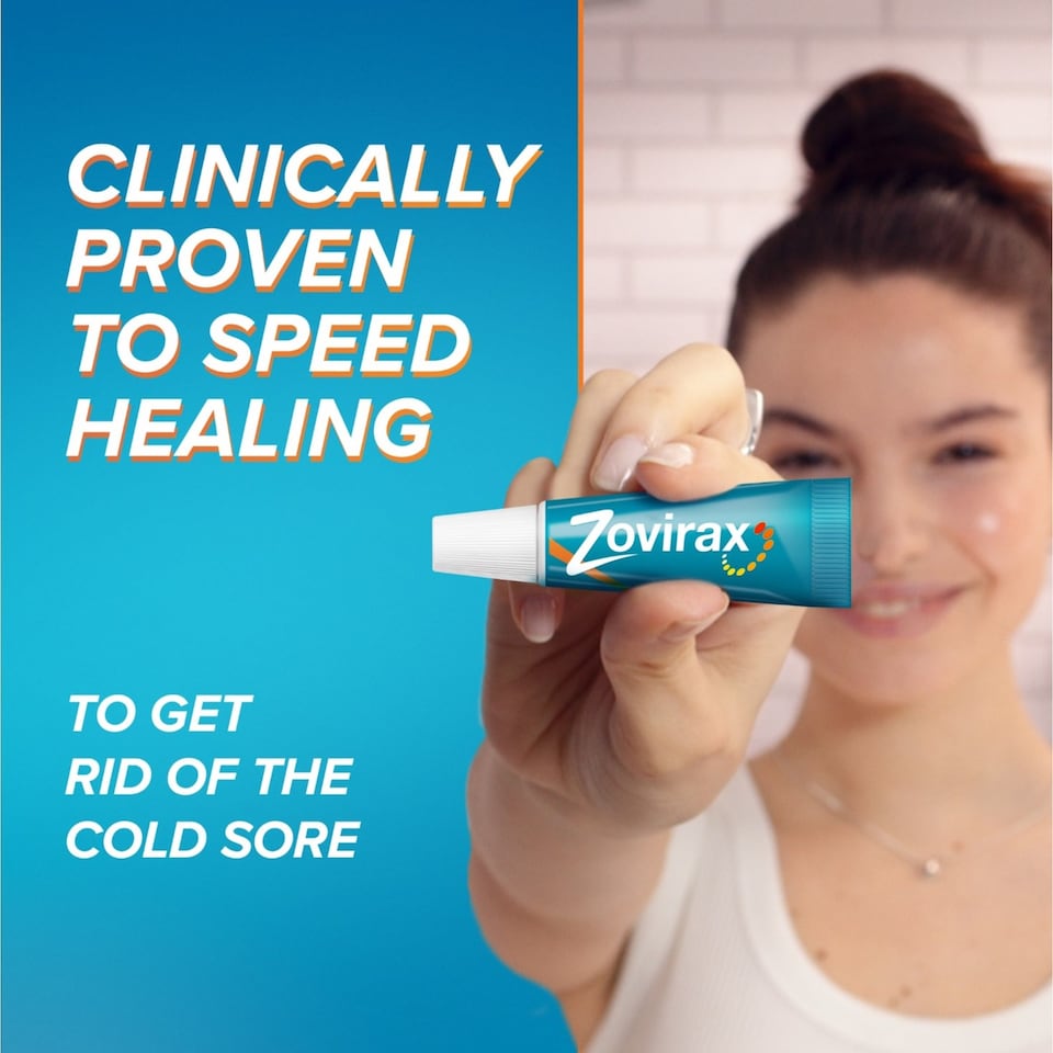 image 1 of Zovirax Cold Sore Treatment Cream Aciclovir Tube 2g