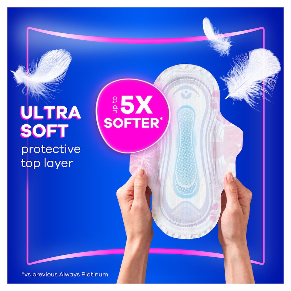image 1 of Always Platinum Long 18 Sanitary Pads With Wings Size 2