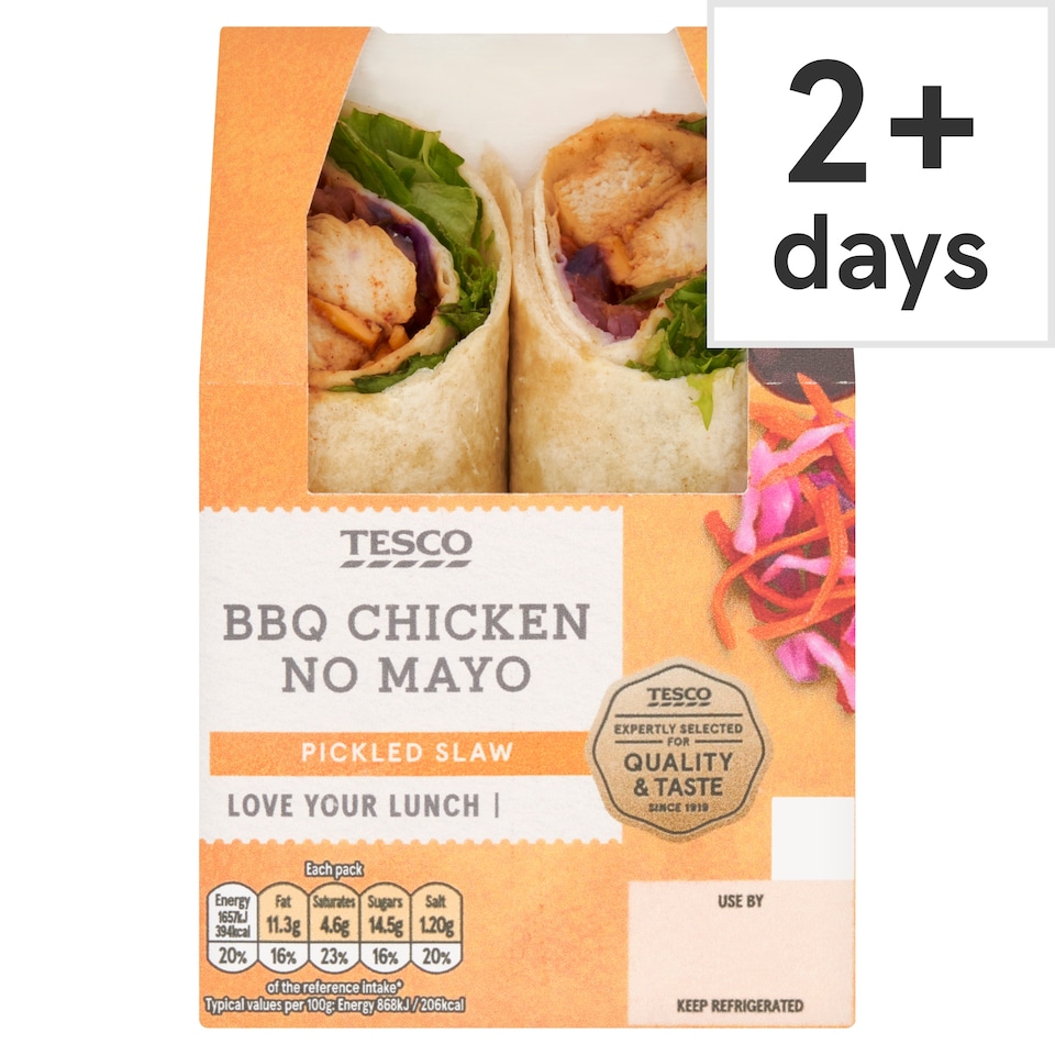 Tesco BBQ Chicken No Mayo Wrap