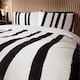 image 3 of Cosmo Living Black Crafted Stripe Duvet Set Double
