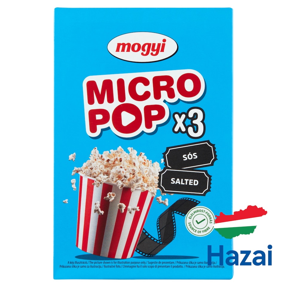 Mogyi Micro Pop sós, mikrohullámú sütőben elkészíthető pattogatni való kukorica 3 x 100 g (300 g)