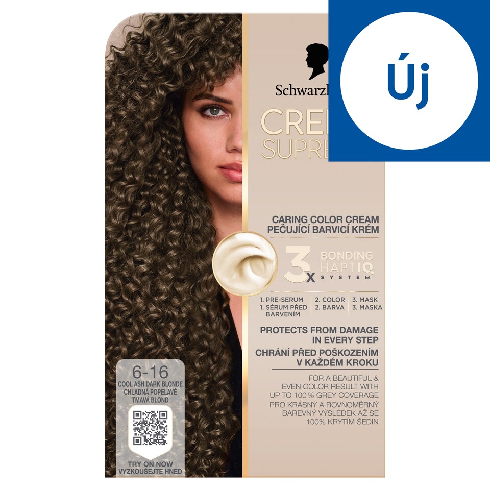 Schwarzkopf Creme Supreme tartós hajfesték 6-16 hűvös hamvas sötétszőke  1. kép