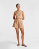 image 2 of The F&F Edit Cotton Rich Embroidered Cropped Co-ord Top in Camel