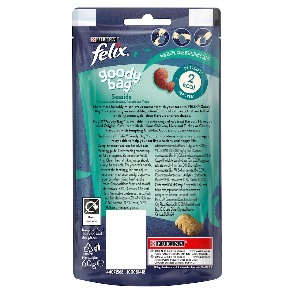 image 1 of Felix Goody Bag Cat Treats Seaside Mix 60G