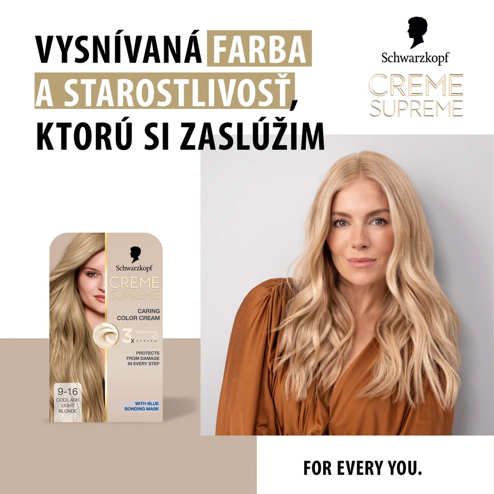obrázok 1 z Schwarzkopf Creme Supreme Farba na vlasy 9-16 chladná popolavá veľmi svetlá blond