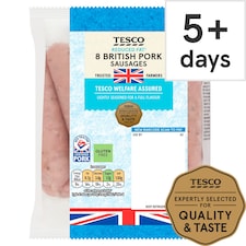 Tesco 8 Reduced Fat Pork Sausages 454G