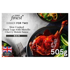 TESCO FINEST SLOW COOKED DUCK LEGS WITH MORELLO CHERRY HOISIN SAUCE 505G