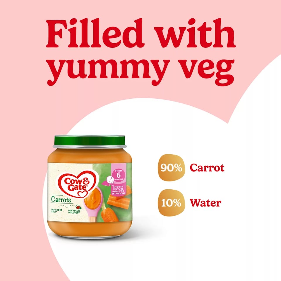 image 1 of Cow & Gate Carrot Baby Food Snack Jar 6+ Months 125g