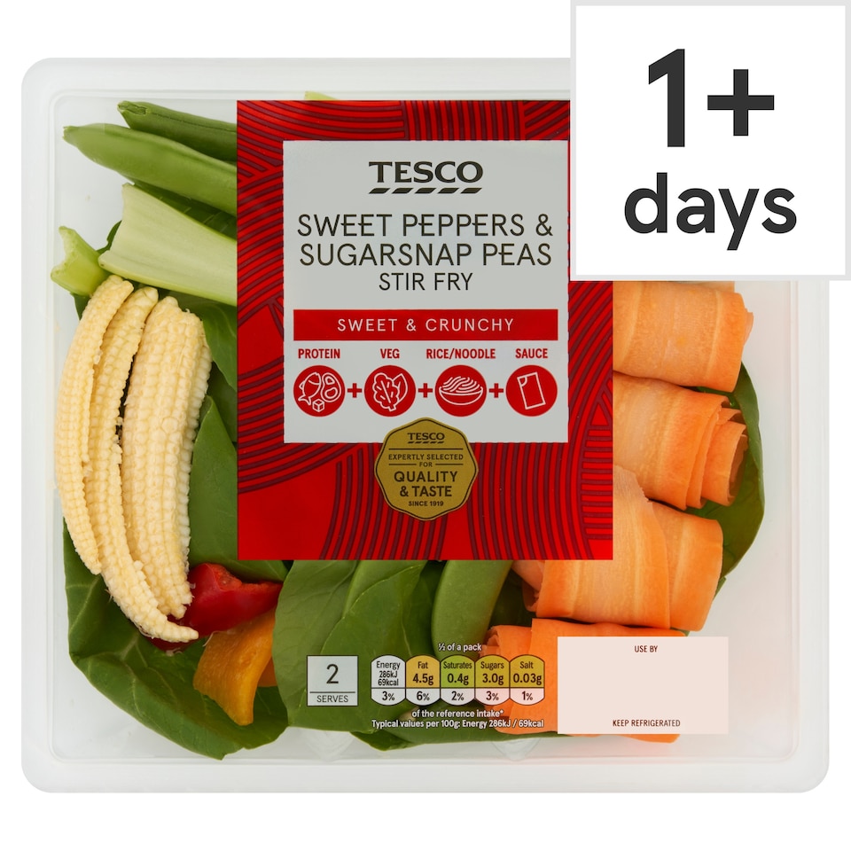 Tesco Sweet Peppers & Sugarsnap Peas Stir Fry 200g