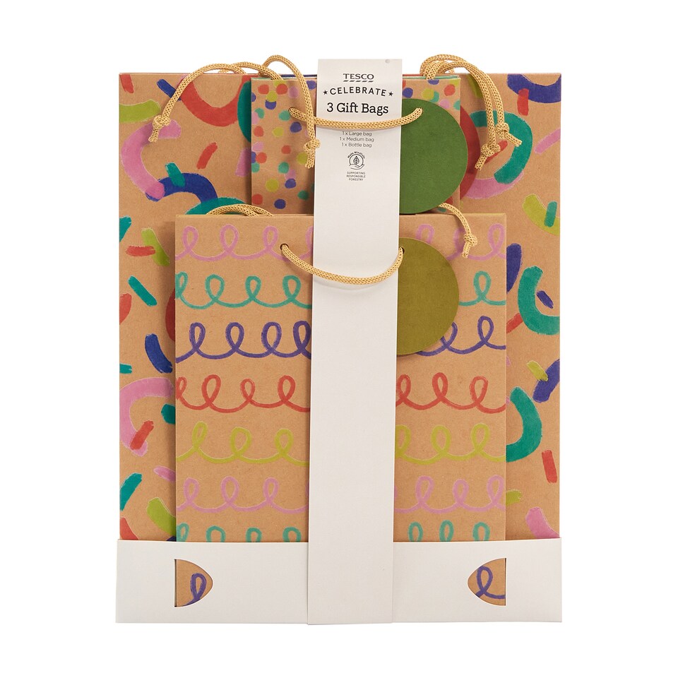 Tesco Kraft Celebration Bags 3pk