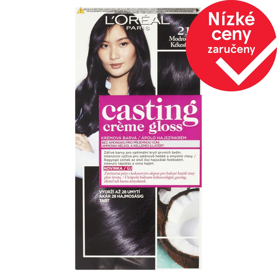 L'Oréal Paris Casting Creme Gloss semipermanentní barva na vlasy 210 modročerná, 48 +72 +60 ml
