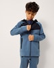 image 2 of F&F Active Boys TECHSPORT Cotton Rich Colour Block Hoodie in Navy