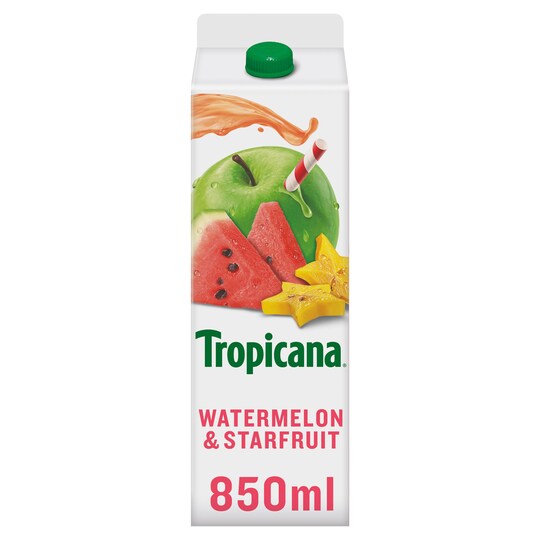 Tropicana Juice Watermelon & Starfruit 850Ml Tesco Groceries