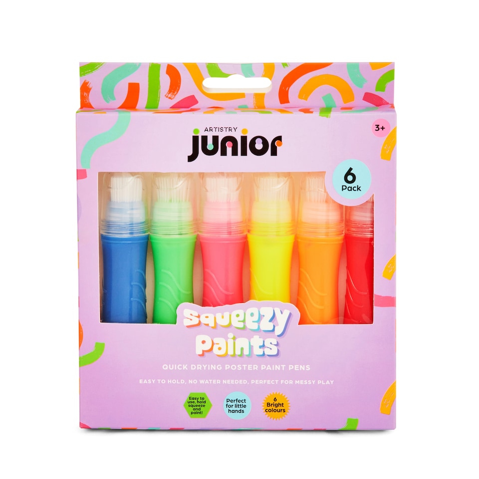 image 1 of Junior Artistry Squeezy Paints 6pk